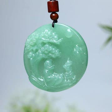 Gecertificeerde Quartzise Jade Beschermende talismanhanger -, Verzamelen