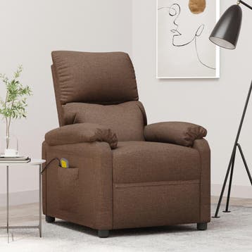 vidaXL Massagestoel stof bruin, Verzenden, Nieuw