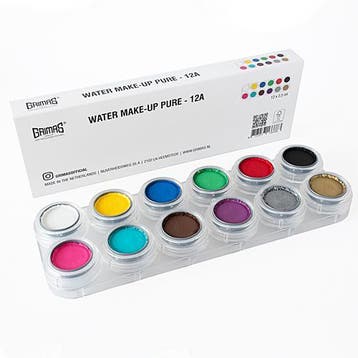 GRIMAS Schmink palet 12A 12 x 2.5 ml basis palet v schminken, Ophalen of Verzenden, Nieuw, Schmink, Carnaval