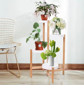 4-Lagen Bamboe Plantenstandaard - Nordic Stijl Plantenbak, Verzenden, Nieuw, Hout