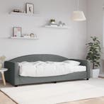vidaXL Slaapbank met matras 90x200 cm stof donkergrijs, 90 cm, Eenpersoons, Verzenden, Nieuw