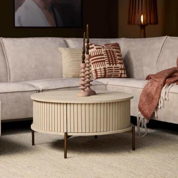 Salontafel Madison Sand | 80 cm | Rond | Starfurn, Ophalen of Verzenden, Nieuw