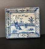 18e eeuw. Chinoiserie Delft - Plaque - Steengoed
