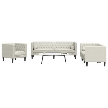 vidaXL 3-delige Loungeset Chesterfield met bolsters fluweel, Verzenden, Nieuw, Vierpersoons of meer, Stof