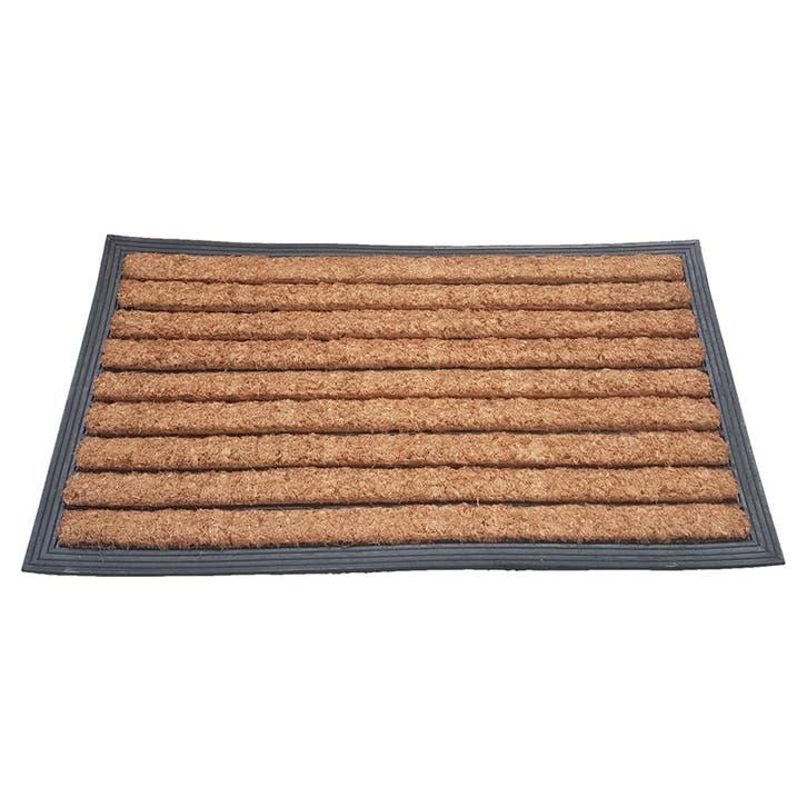 Deurmat rubber/kokos 40x70 cm - Streep, Tuin en Terras, Deurmatten, Verzenden