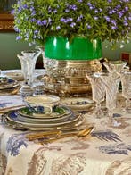 Tafelkleed voor grote tafels, toile de Jouy 2,70 x 1,80 -