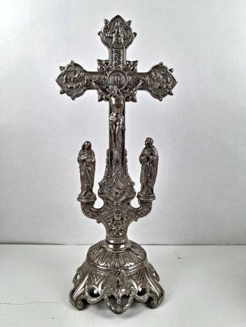 Crucifix - Legering, Verzilverd - 1920-1930