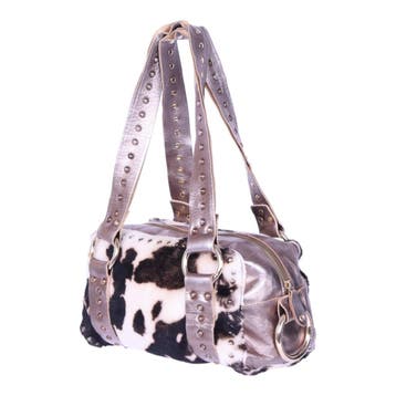 Dolce & Gabbana Barrel Schoudertas Koeienprint Metallic met, Verzenden, Zo goed als nieuw