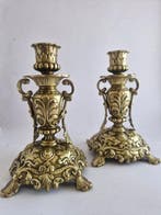 Kandelaar - Verguld brons - Franse Rocco-kandelaars, Antiek en Kunst