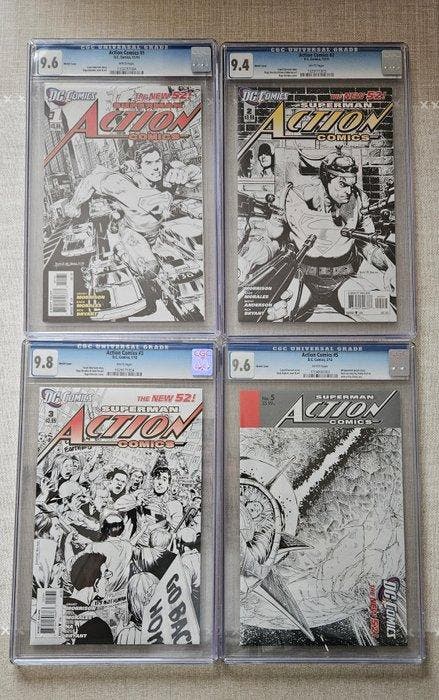 Action Comics - Action Comics 1, 2, 3 et 5 - Sketch Cover -, Boeken, Strips | Comics