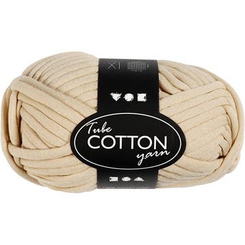 Textielgaren, L: 45 M, beige, 100 gr/ 1 bol, Nieuw