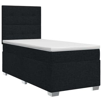 vidaXL Boxspringbed met matras met hoofdeinde Zwart 80 x 200, Verzenden, Nieuw, Zwart