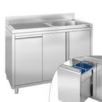 GGM Gastro | Spoelkast - 1200x600mm - met vuilnisbak & 1 |, Verzenden, Nieuw in verpakking, RVS Meubilair