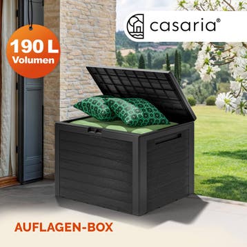 Kussenbox Lille Antraciet 190L houtlook (Kussenboxen), Verzenden, Nieuw