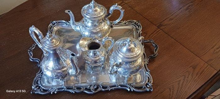 Theeservies - Verzilverd, Antiek en Kunst, Antiek | Meubels | Tafels
