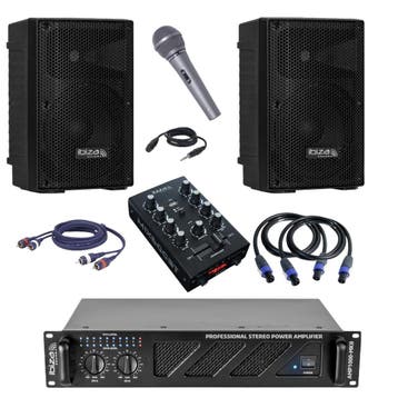 Pa beginners set 2 x 12Inch 2 x 800 Watt Max, Ophalen of Verzenden, Nieuw, 500 tot 1000 watt, P.A.