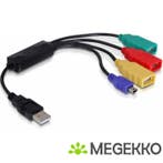 Delock 61724 USB 2.0 externe 4-poorts kabelhub, Verzenden, Nieuw, DeLock