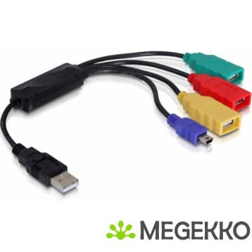 Delock 61724 USB 2.0 externe 4-poorts kabelhub, Verzenden, Nieuw, DeLock