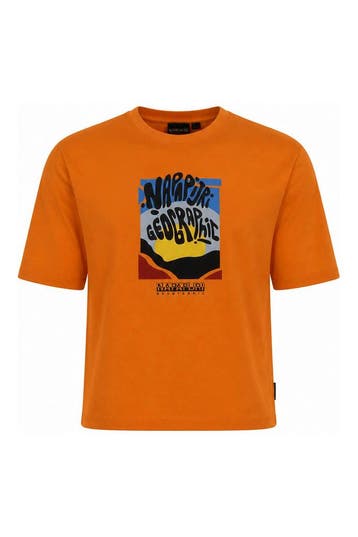 Napapijri T-shirt Jongens in maat 176 Oranje, Verzenden, Zo goed als nieuw, Napapijri, Jongen of Meisje