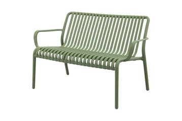 Stripe loungebank 2-zits - mosgroen, Tuin en Terras, Tuinsets en Loungesets, Verzenden, Nieuw, Kunststof