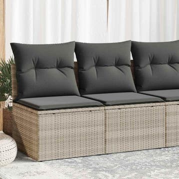 vidaXL 2-delige Loungeset met kussens poly rattan acacia, Verzenden, Nieuw, Loungeset
