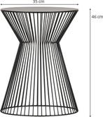 WOOOD Suus Bijzettafel - Metaal - Zwart - 46x Ø35 cm, Verzenden, Nieuw