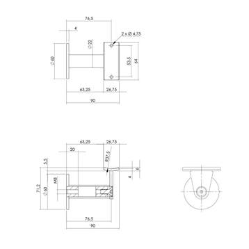 Intersteel Leuninghouder zwaar-taps hol zadel - RVS, Verzenden, Nieuw
