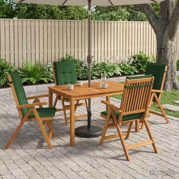 vidaXL 5-Piece Garden Dining Set Naturel Massief Acaciahout, Verzenden, Nieuw