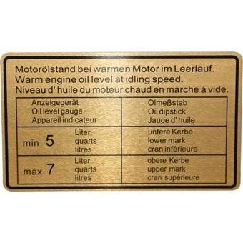 Sticker voor het motoroliepeil. Porsche 911 / 914 SPM, Verzenden, Nieuw