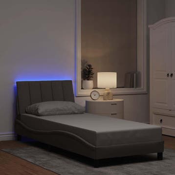 vidaXL Bedframe zonder matras Hanko 80x200 cm stof taupe, Eenpersoons, Verzenden, Nieuw, 80 cm