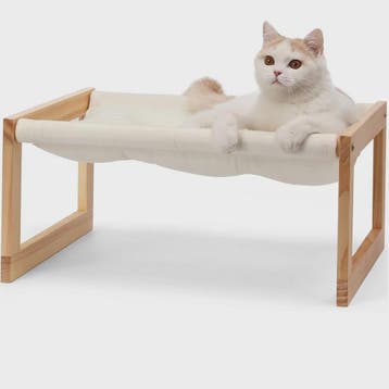 Houten Kattenmand Verhoogd Bed met Wasbare Matras - Wit, Verzenden, Nieuw