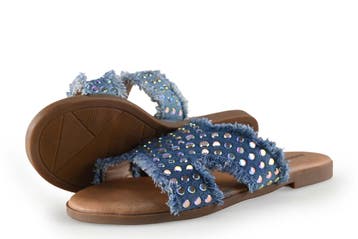 Ann Rocks Slippers in maat 39 Blauw, Slippers, Ann Rocks, Gedragen, Verzenden