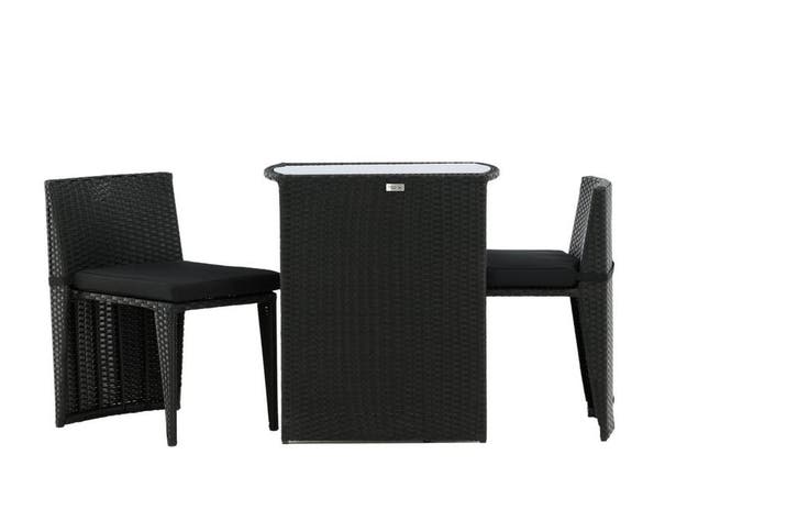 Barset - Niek  - Wicker - Zwart - Met Kussens - The Outsider, Huis en Inrichting, Barkrukken, Verzenden