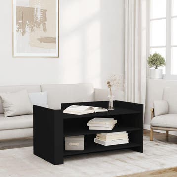vidaXL Salontafel 100x50x50 cm bewerkt hout zwart, 100 tot 150 cm, Verzenden, Nieuw, 50 tot 100 cm