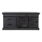 Tv-meubel Mangohout Milan 120 Zwart, Verzenden, Nieuw, Overige houtsoorten, Industriële meubels