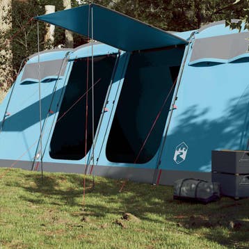 vidaXL Tunneltent 10-persoons waterdicht blauw, Caravans en Kamperen, Verzenden, Nieuw, Tot en met 2