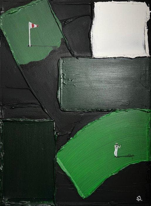 Stefano Nurra - Golf-eeng Tour II, Antiek en Kunst, Kunst | Schilderijen | Modern