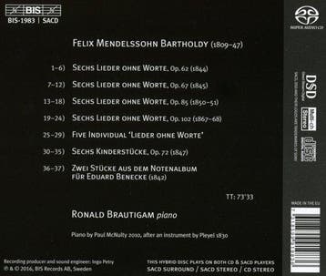 Ronald Brautigam - Lieder Ohne Worte, Books 5-8, Vol. 2 - CD, Verzenden, Nieuw in verpakking
