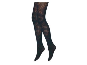 Panty - ZigZag Ruit - Zwart, Verzenden, Nieuw