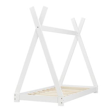 Juniorbed Tipi eenpersoonsbed incl. matras 80x160 - wit, Verzenden, Nieuw