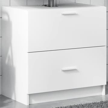 vidaXL Wastafelkast 59x37x59 cm bewerkt hout wit, Verzenden, Nieuw, Wastafelkast, Minder dan 100 cm