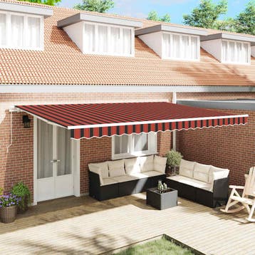 vidaXL Uitschuifbare luifel Oranje en Bruin 500 x 300 x 165, Verzenden, Nieuw
