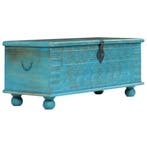 vidaXL Opbergkist 100x40x41 cm massief mangohout blauw, Huis en Inrichting, Woonaccessoires | Kisten, Verzenden, Nieuw