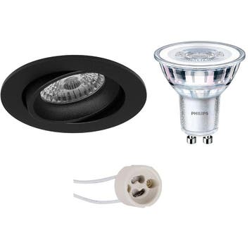 GU10 Inbouwspot Set - Mat Zwart - Inbouw Rond - Kantelbaar -, Ophalen of Verzenden, Nieuw, Overige fittingen, Plafondspot of Wandspot