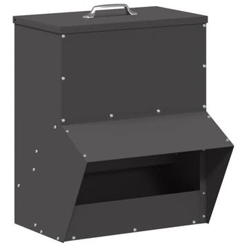 vidaXL Kip voerbak Zwart 20 x 25 x35 cm Koudgewalst Staal, Verzenden, Nieuw