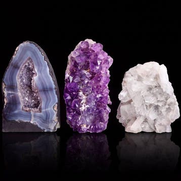 Mineralenverzameling - Amethist, Kwarts & Blauwe Agaat- 8.1