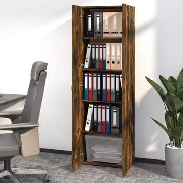 Smalle Kantoorkast met Deuren – Houten Opbergkast 190 cm, Verzenden, Nieuw in verpakking