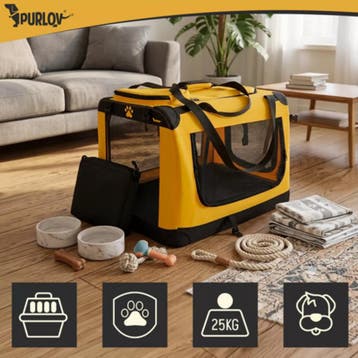 Purlov Gele opvouwbare transporttas voor hond en kat 60 x..., Ophalen of Verzenden, Nieuw