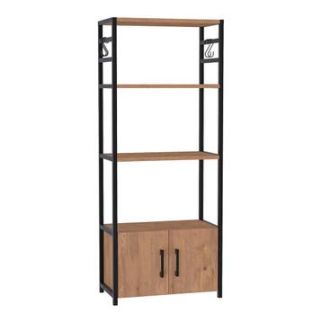 Keukenkast Arhuni 139x56x30 cm zwart en eikenkleurig [en.cas, Verzenden, Nieuw