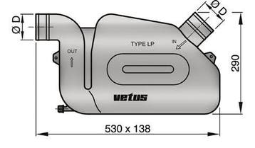 VETUS kunststof waterlock type LP60 - voor slang 60 mm, Ophalen of Verzenden, Nieuw